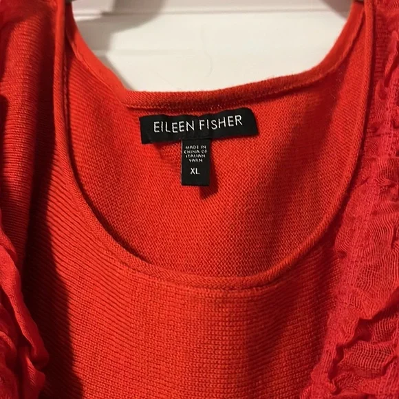 Eileen Fisher Orange Red Tunic With Scarf- Stunning!!! - Picture 2 of 5